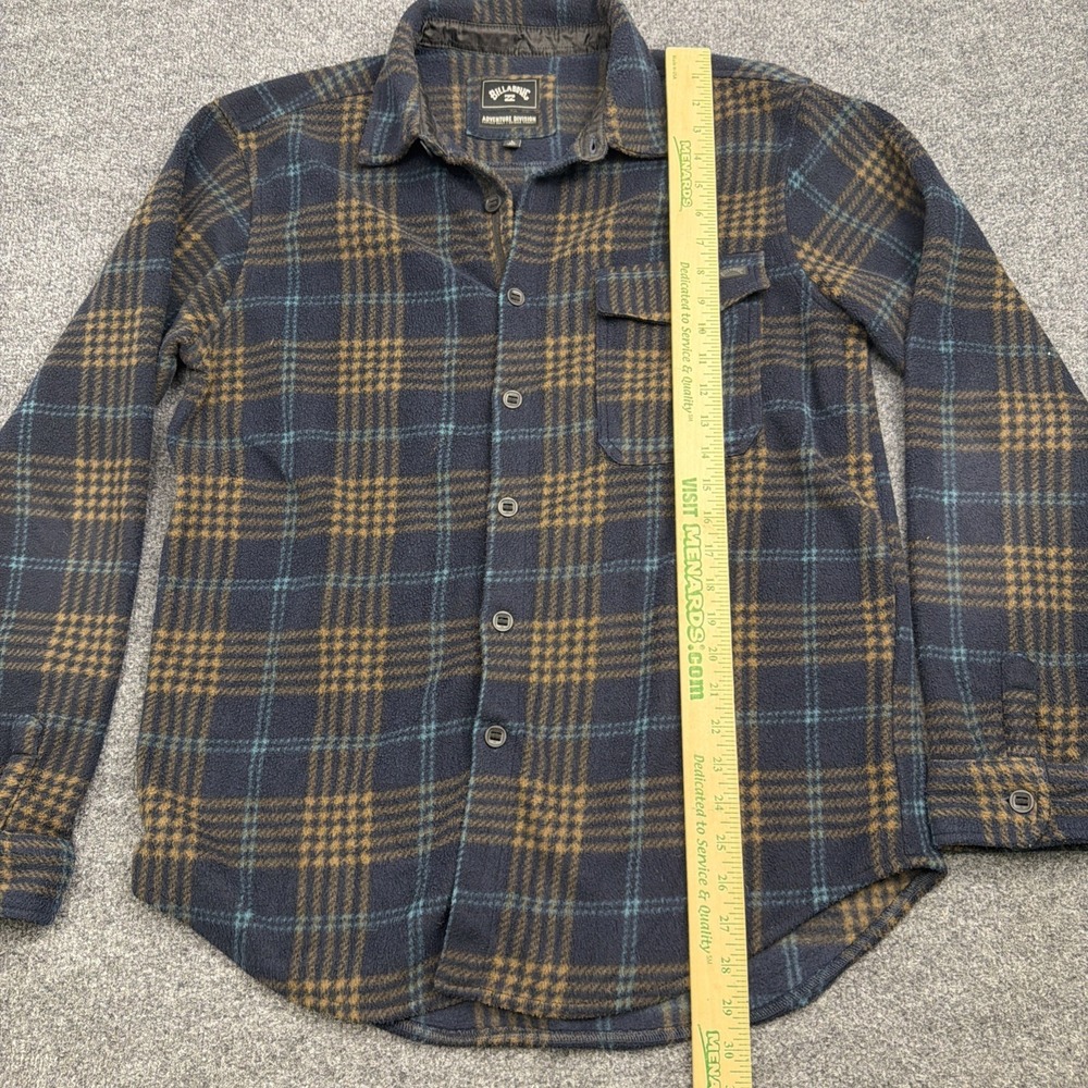 Billabong Shirt Mens L Blue Plaid Adventure Division Fleece Southwestern Aztec - Picture 4 of 6
